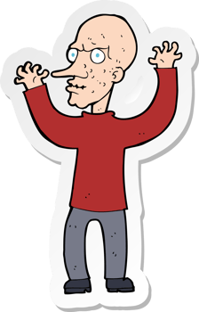 sticker of a cartoon mean man png