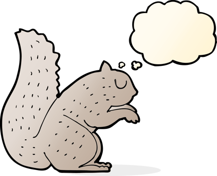 cartoon squirrel with thought bubble png