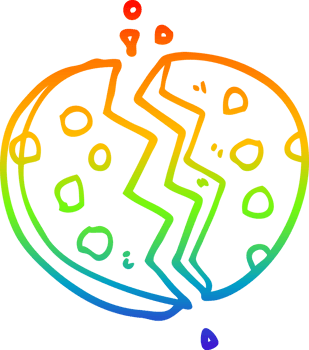 rainbow gradient line drawing of a cartoon png