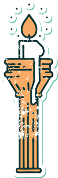 iconic distressed sticker tattoo style image of a candelabra png