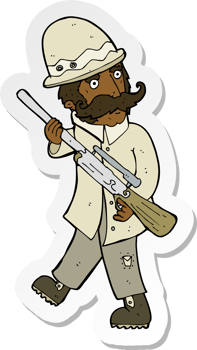 sticker of a cartoon big game hunter png