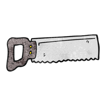 hand textured cartoon saw png