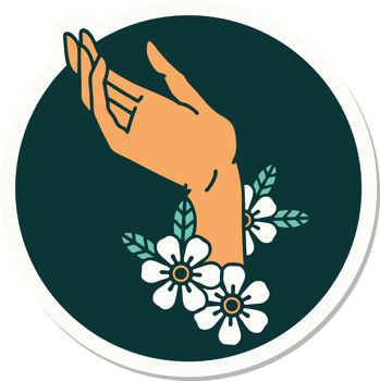 sticker of tattoo in traditional style of a hand png