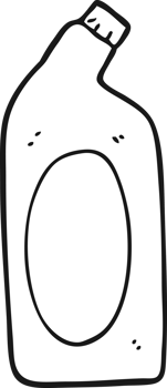 hand drawn black and white cartoon cleaning product png