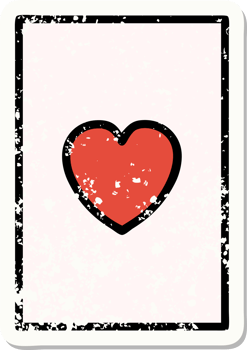 distressed sticker tattoo in traditional style of the ace of hearts png