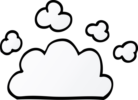 cartoon doodle weather cloud png