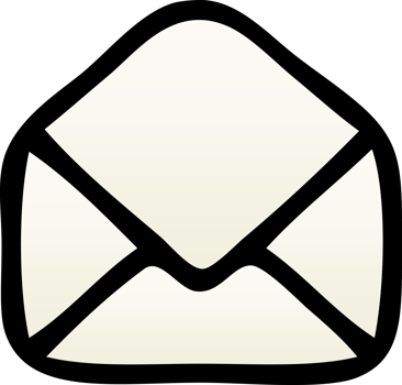 gradient shaded cartoon of a paper envelope png