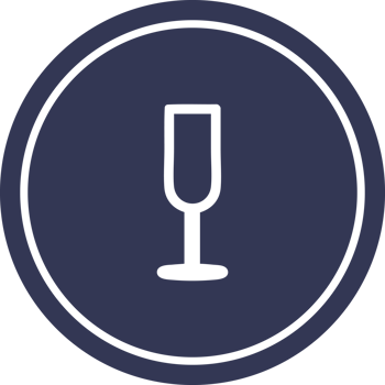champagne flute circular icon symbol png