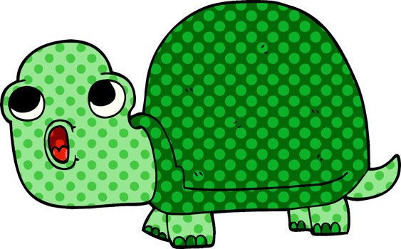cartoon doodle shocked turtle png