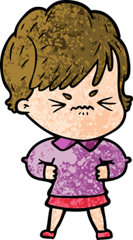 cartoon frustrated woman png