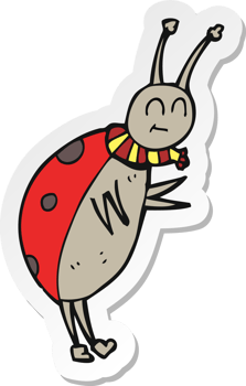 sticker of a cartoon ladybug png