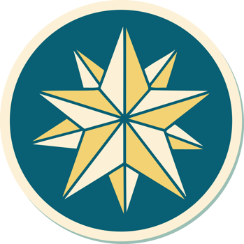 sticker of tattoo in traditional style of a star png