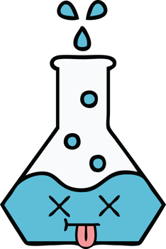 cute cartoon of a science beaker png