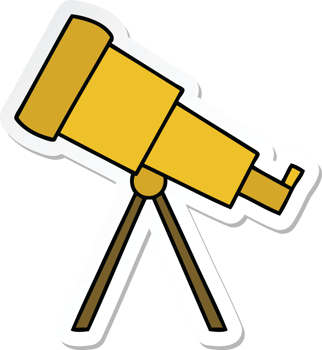sticker of a cute cartoon telescope png