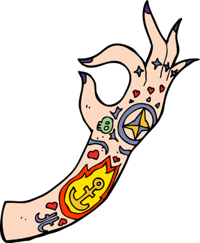 cartoon tattoo arm png