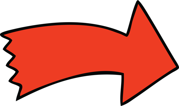 hand drawn quirky cartoon arrow png