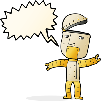 cartoon funny robot with speech bubble png