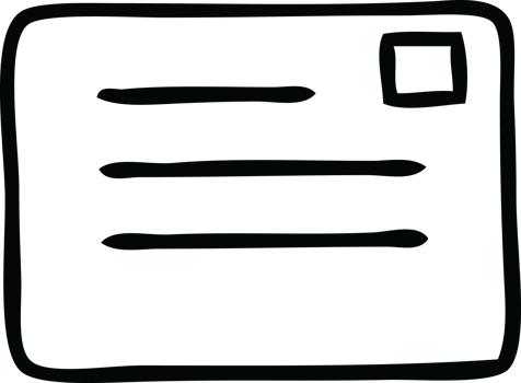 line drawing cartoon of a paper envelope png
