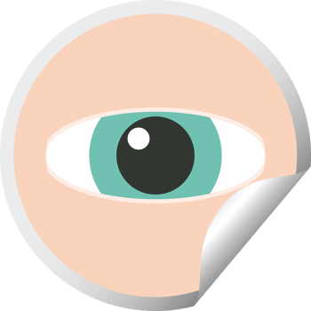 staring eye graphic   illustration circular sticker png