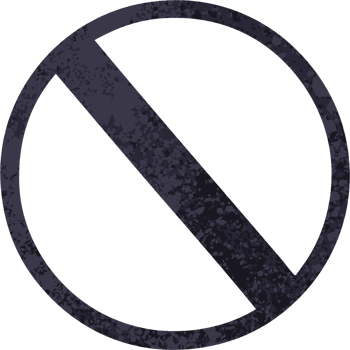 retro illustration style cartoon of a no entry sign png