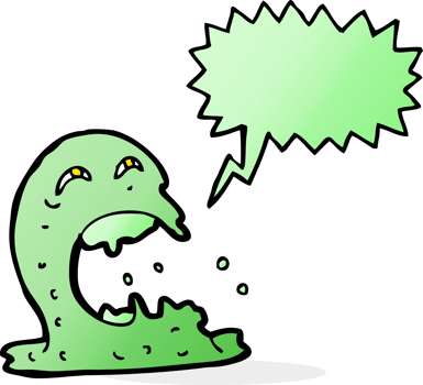 cartoon gross ghost with speech bubble png