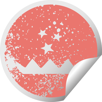 distressed circular peeling sticker symbol of a magic lotus flower png