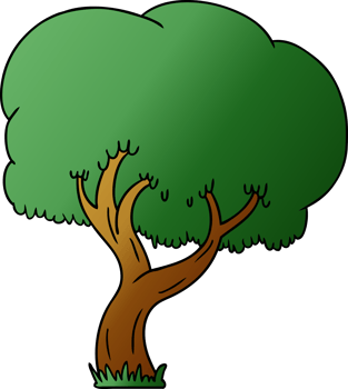 hand drawn gradient cartoon doodle of a summer tree png