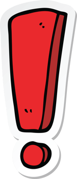sticker of a cartoon exclamation mark png
