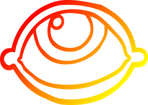 warm gradient line drawing of a cartoon all seeing eye png