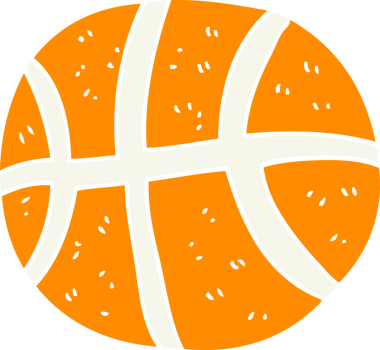 flat color illustration of basketball png