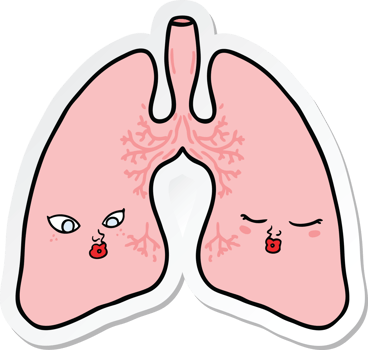 sticker of a cartoon lungs png