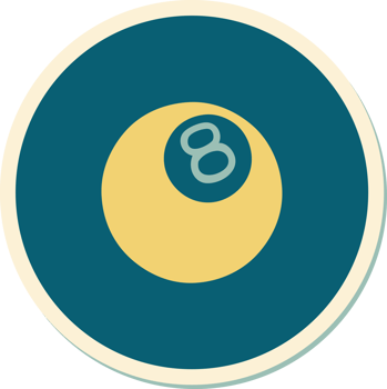 sticker of tattoo in traditional style of 8 ball png