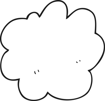 hand drawn black and white cartoon decorative cloud element png