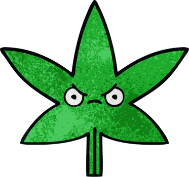 retro grunge texture cartoon of a marijuana leaf png