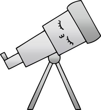 gradient shaded cartoon of a telescope png