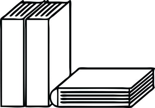 line drawing cartoon of a of books png