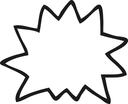 hand drawn black and white cartoon explosion symbol png