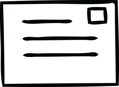line drawing cartoon of a paper envelope png