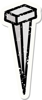 distressed sticker tattoo in traditional style of iron nail png