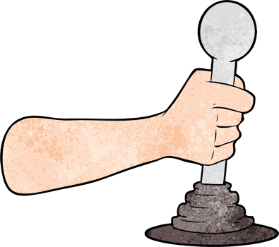 cartoon hand pulling lever png