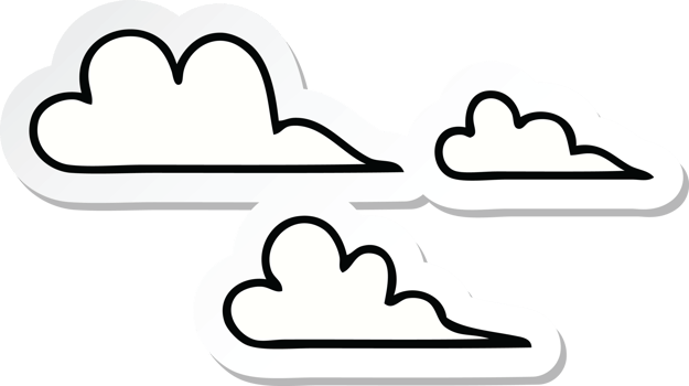 sticker of a cute cartoon cloud png