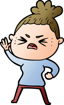 cartoon angry woman png