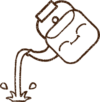 Pouring Kettle Charcoal Drawing png