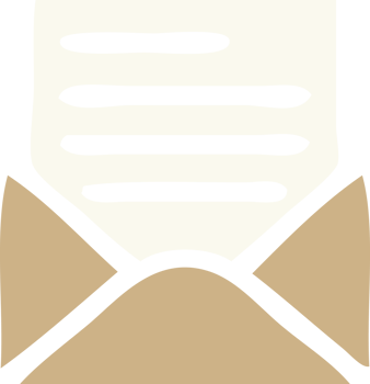 flat color retro cartoon of a letter and envelope png