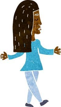 cartoon woman shrugging shoulders png