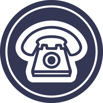 old telephone circular icon symbol png