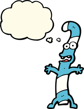 cartoon candy cane with thought bubble png