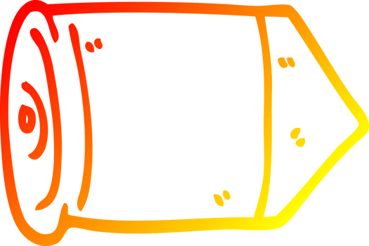 warm gradient line drawing of a cartoon golden bullet png
