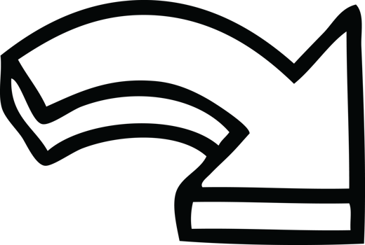 line drawing cartoon of a pointing arrow png