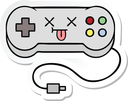 sticker of a cute cartoon game controller png